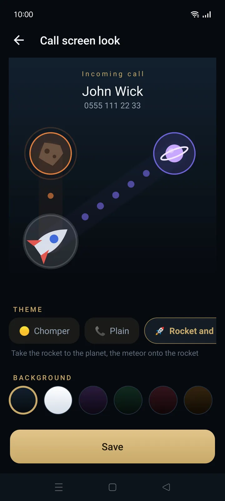 Rocket and meteor theme: a rocket, a planet and a meteor.
